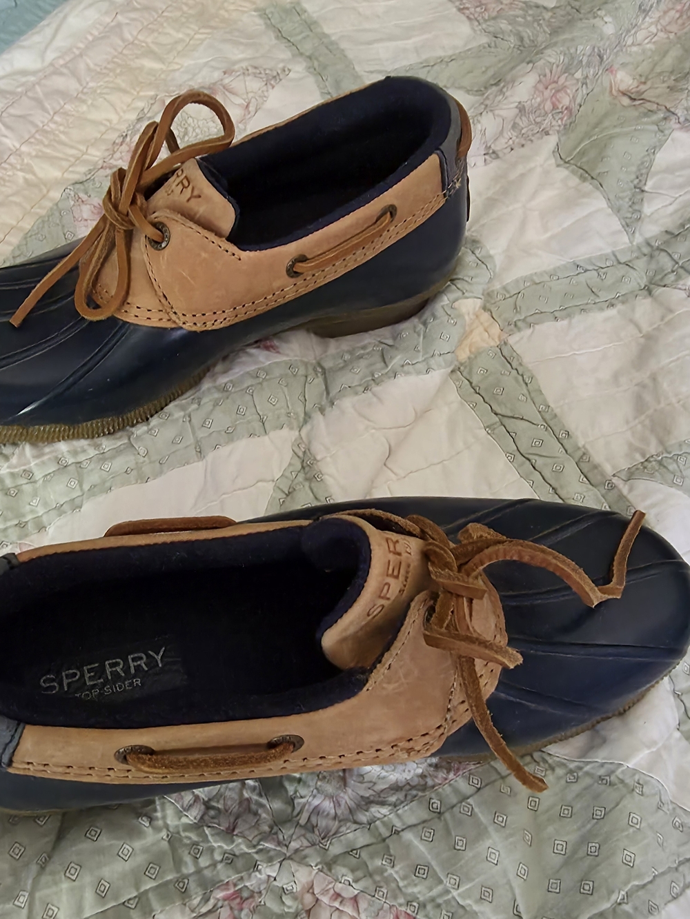 Sperry Navy and Tan Classic Duck Boat Shoes - Picture 3 of 6